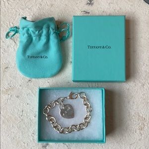 Engraved Tiffany & Co. Silver Heart Bracelet